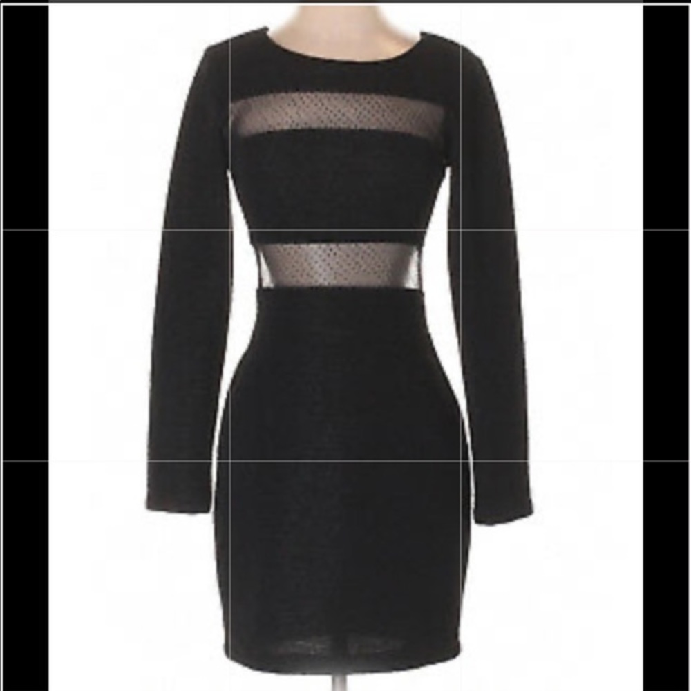 👗BCBGeneration Black Dress With Mesh Cut Outs